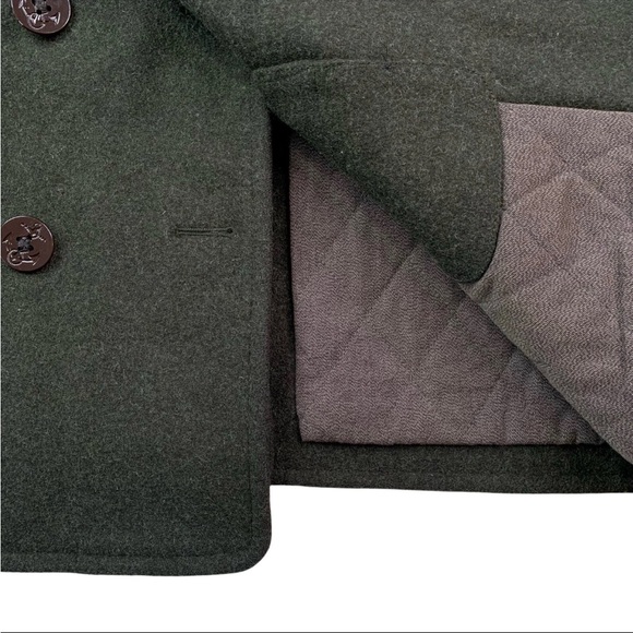 J.Crew 100% Wool Peacoat – Olive Green (L) | Classic Warm Heavyweight Coat - Picture 6 of 11